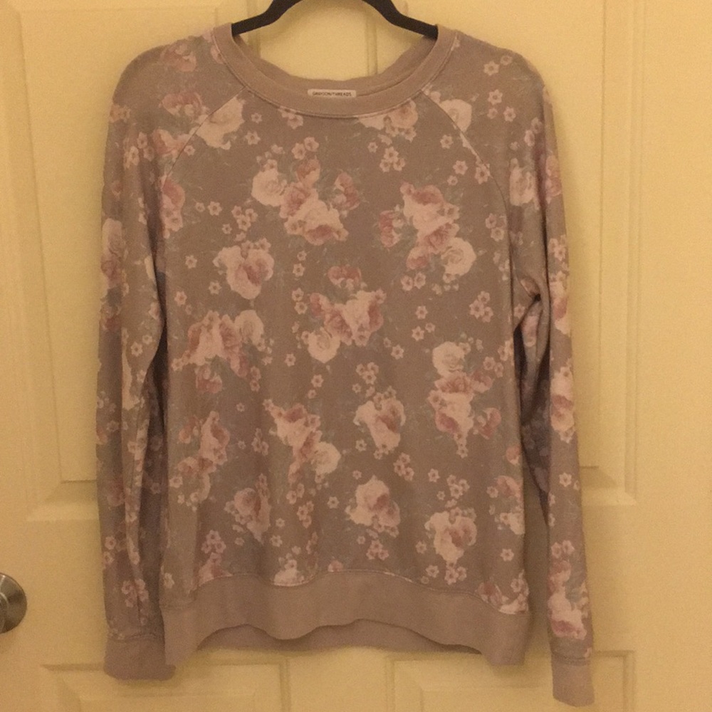 Flower print pullover